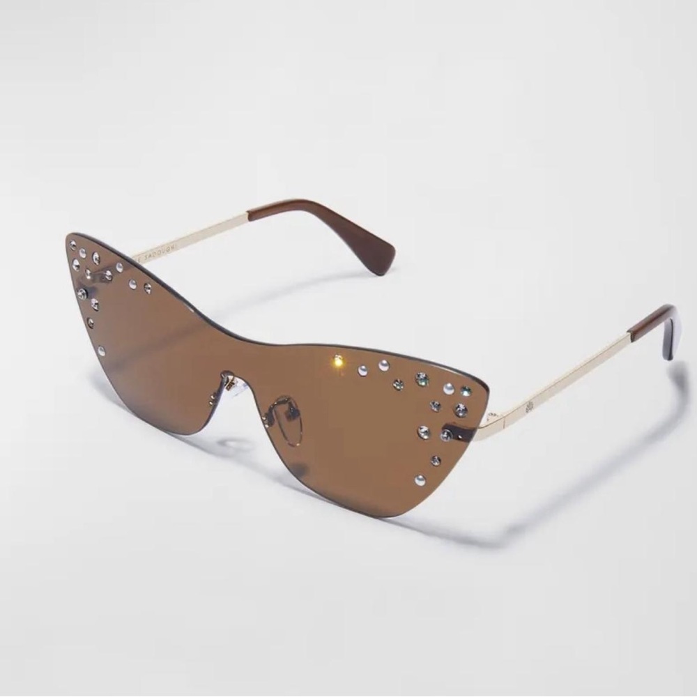 NWT Lele Sadoughi Downtown Metal Cat Eye Dusk Sunglasses Faux Pearls LSSG076DK - Picture 2 of 15